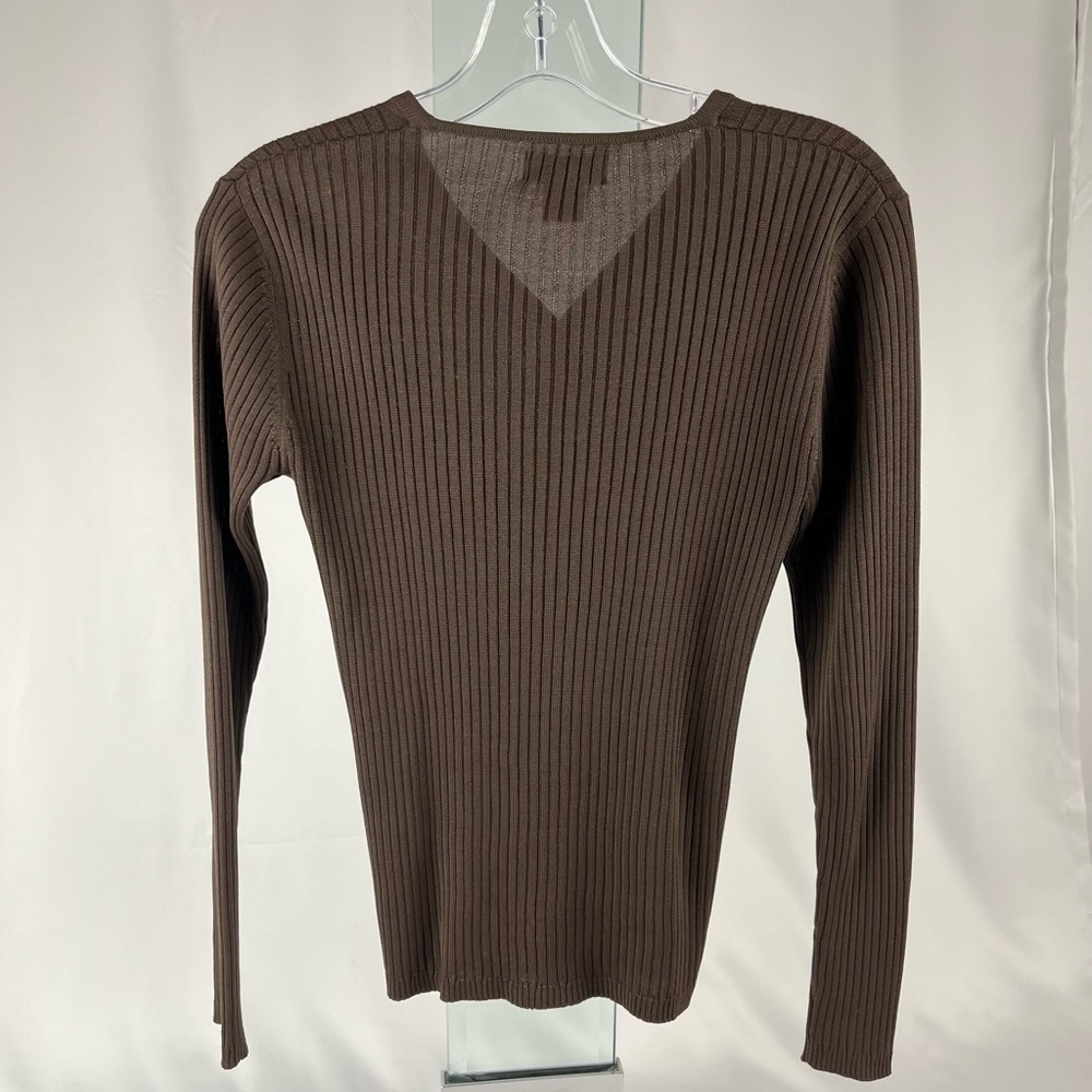 Banana Republic Dark Brown Ribbed Long Sleeve Cardigan Sweater XS - Picture 11 of 14